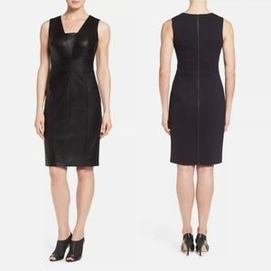 Classiques Entier Leather Front Sheath Dress